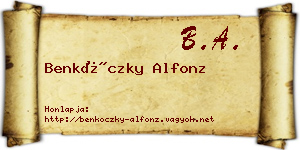 Benkóczky Alfonz névjegykártya